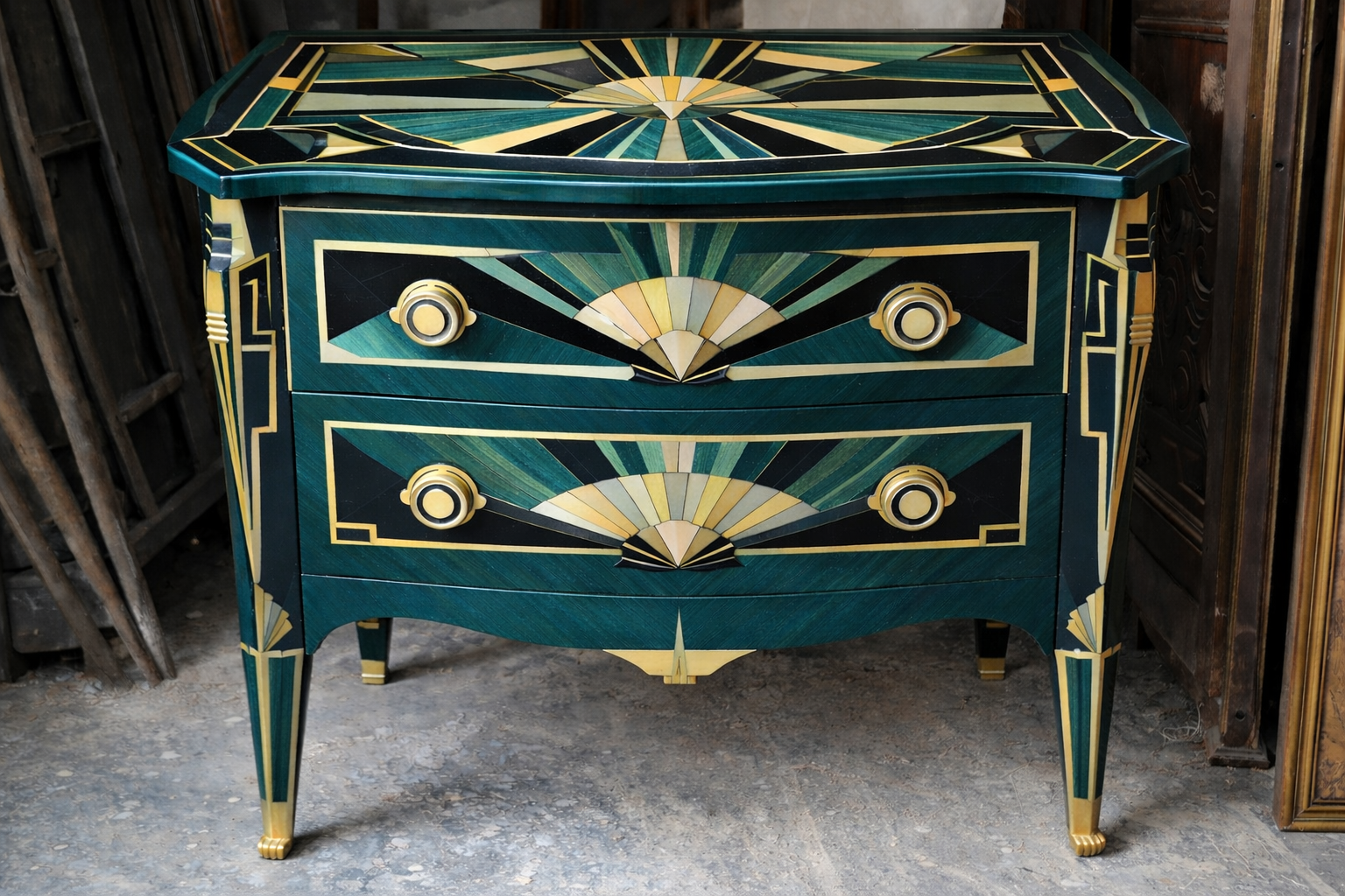 Travail de peinture décorative dans l’atelier Tramartdeco