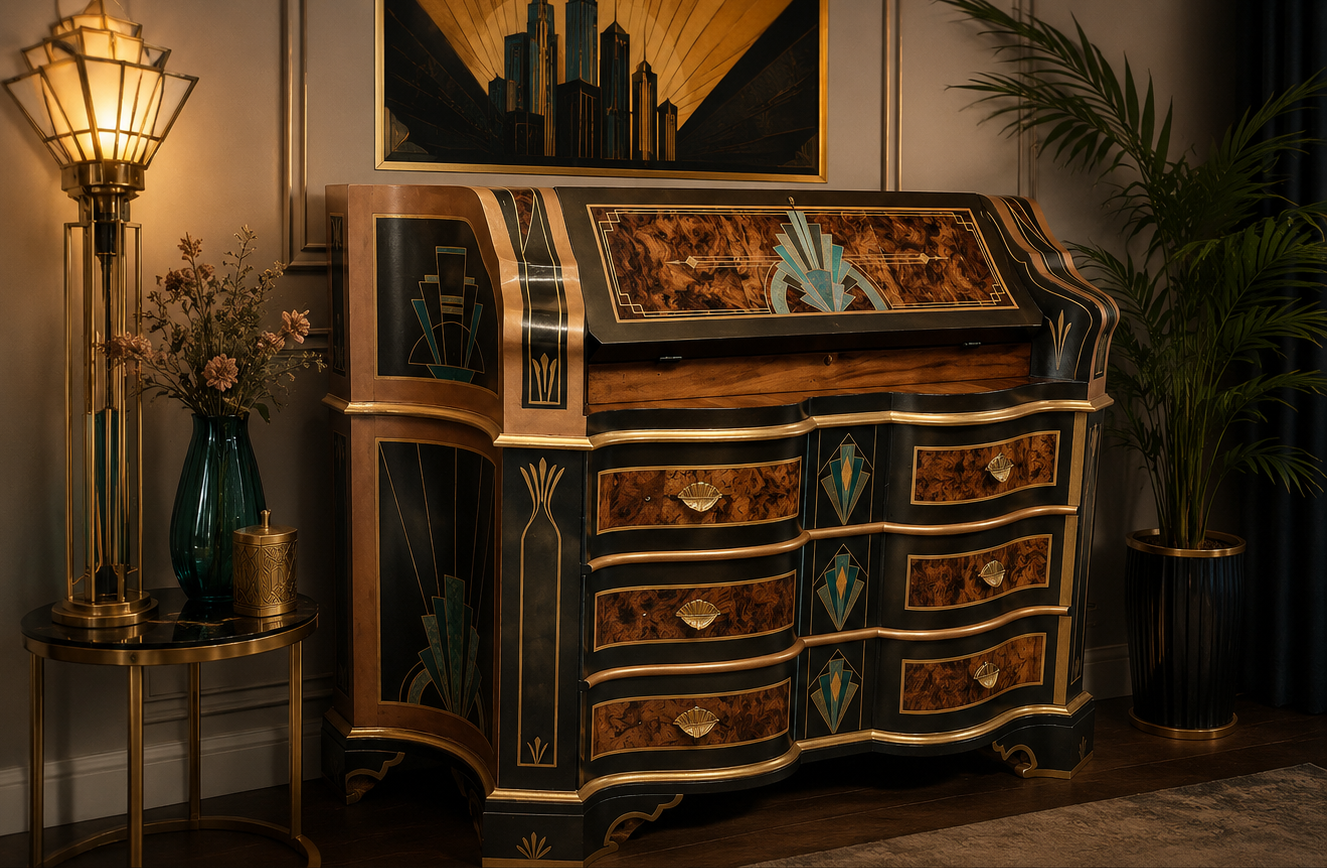 Détail en laiton d’une création Tramartdeco
