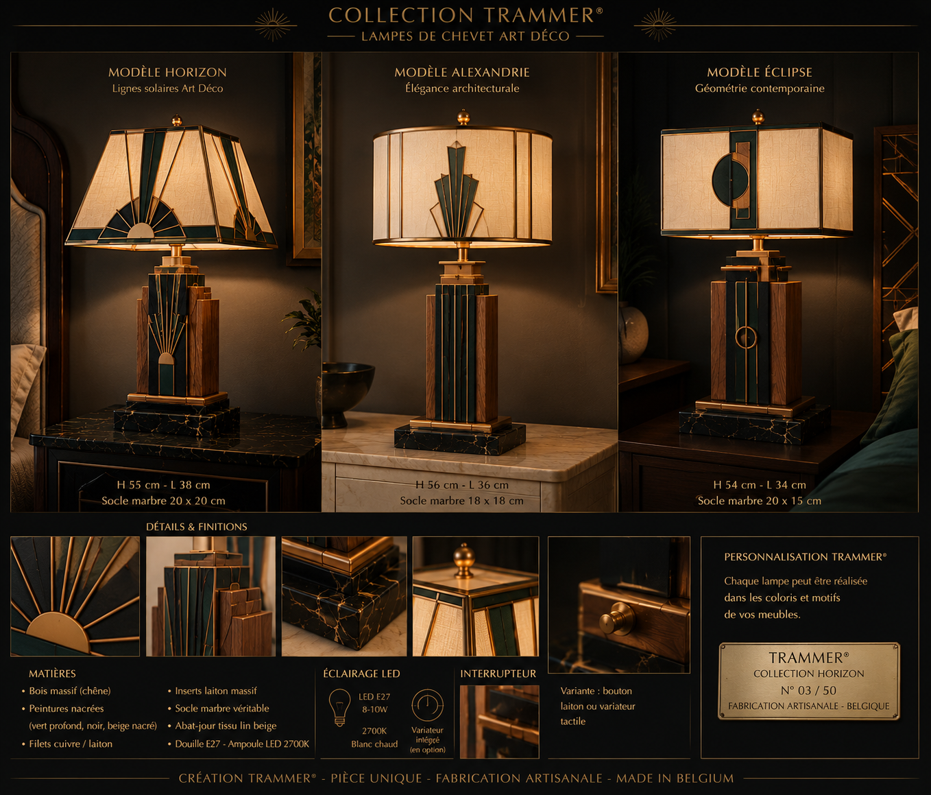 Lampe Art déco créée par Daniel Trammer